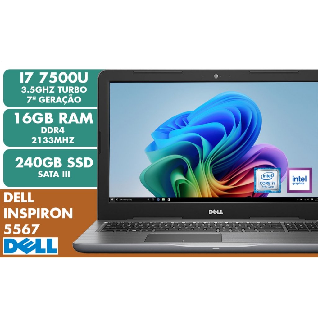 Pc portable, hybride... inspiron 5567 15,6" i7-7500u 2,7ghz 256go 8go